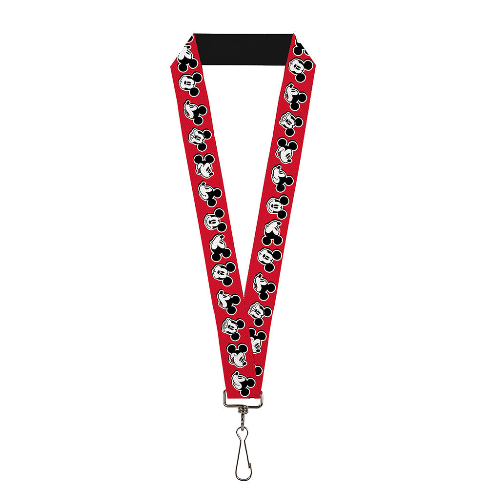 Lanyard - 1.0" - Mickey Mouse Expressions2 Red Black White