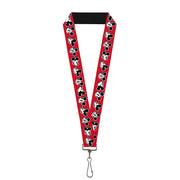 Lanyard - 1.0" - Mickey Mouse Expressions2 Red Black White