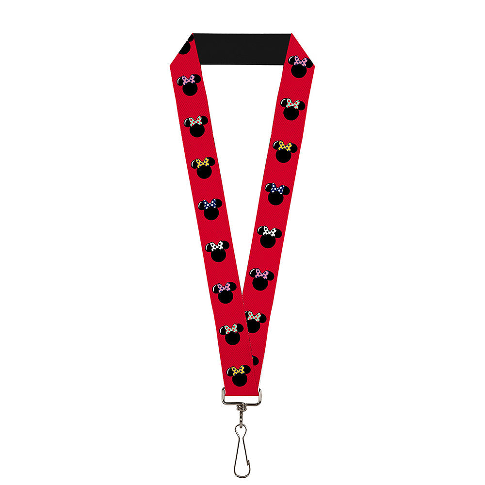 Lanyard - 1.0" - Minnie Mouse Silhouette Red Black Polka Dot