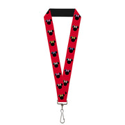 Lanyard - 1.0" - Minnie Mouse Silhouette Red Black Polka Dot