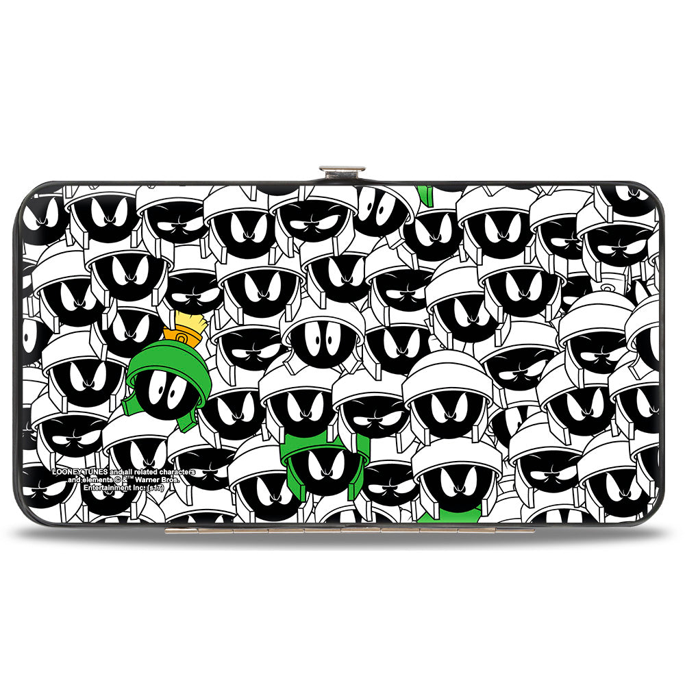 Hinged Wallet - Marvin the Martian Ray Gun Pose Expressions Stacked LANDSCAPE White Black Multi Color