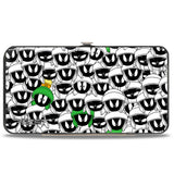 Hinged Wallet - Marvin the Martian Ray Gun Pose Expressions Stacked LANDSCAPE White Black Multi Color