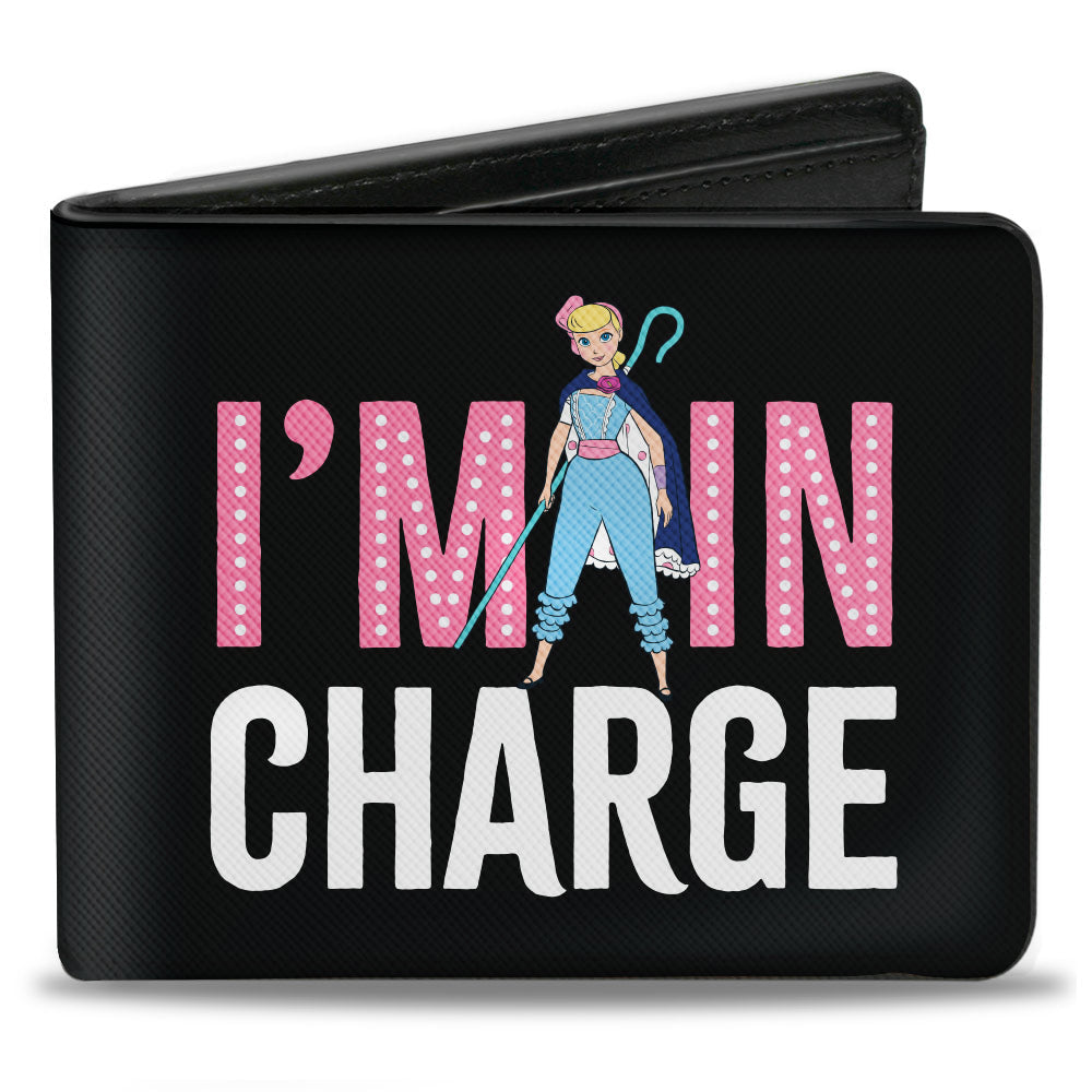 Bi-Fold Wallet - Toy Story Bo Peep I'M IN CHARGE Standing Pose Black Pink White