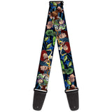 Guitar Strap - Toy Story Characters Running2 Denim Rays