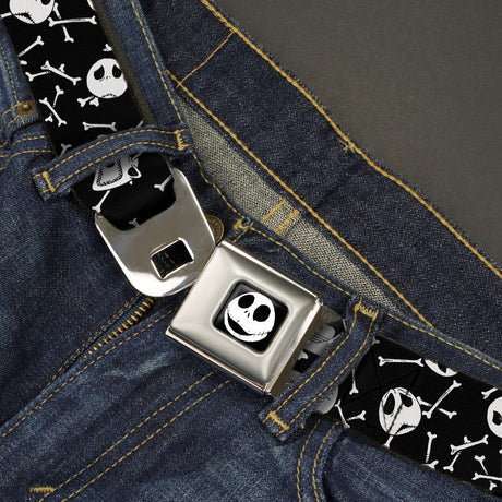 Jack Expression7 Full Color Seatbelt Belt - Jack Expressions/Bones Scattered Black/White Webbing