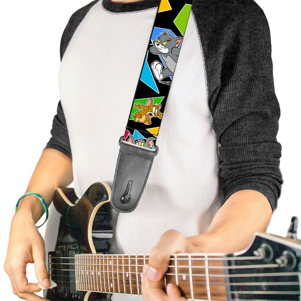 Guitar Strap - TOM & JERRY Poses Black Multi Color