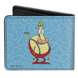 Bi-Fold Wallet - Rocko & Spunky Pose3 + Heffer Pose Blue White