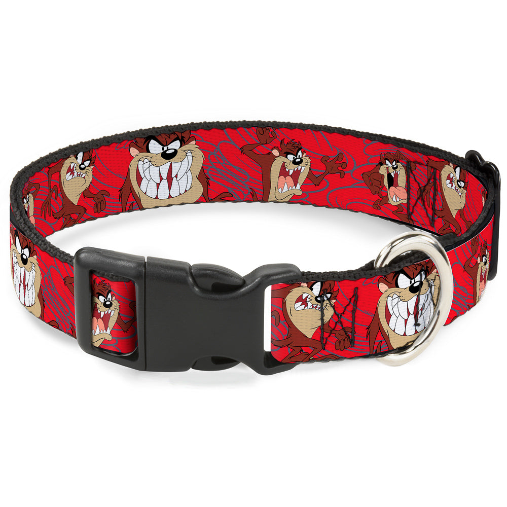 Plastic Clip Collar - Tasmanian Devil Expressions Red Swirl