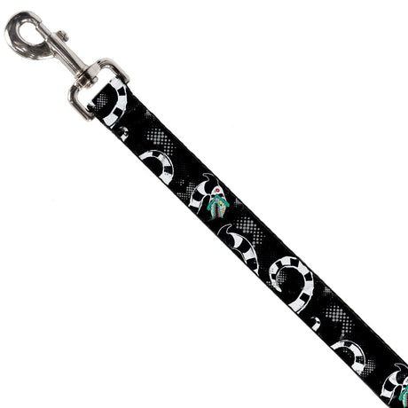 Dog Leash - Beetlejuice Sandworm Healftone Repeat Black/Gray