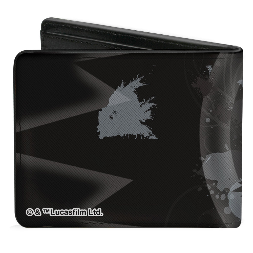 Bi-Fold Wallet - Star Wars The Clone Wars Darth Maul Action Pose Splatter Black Grays