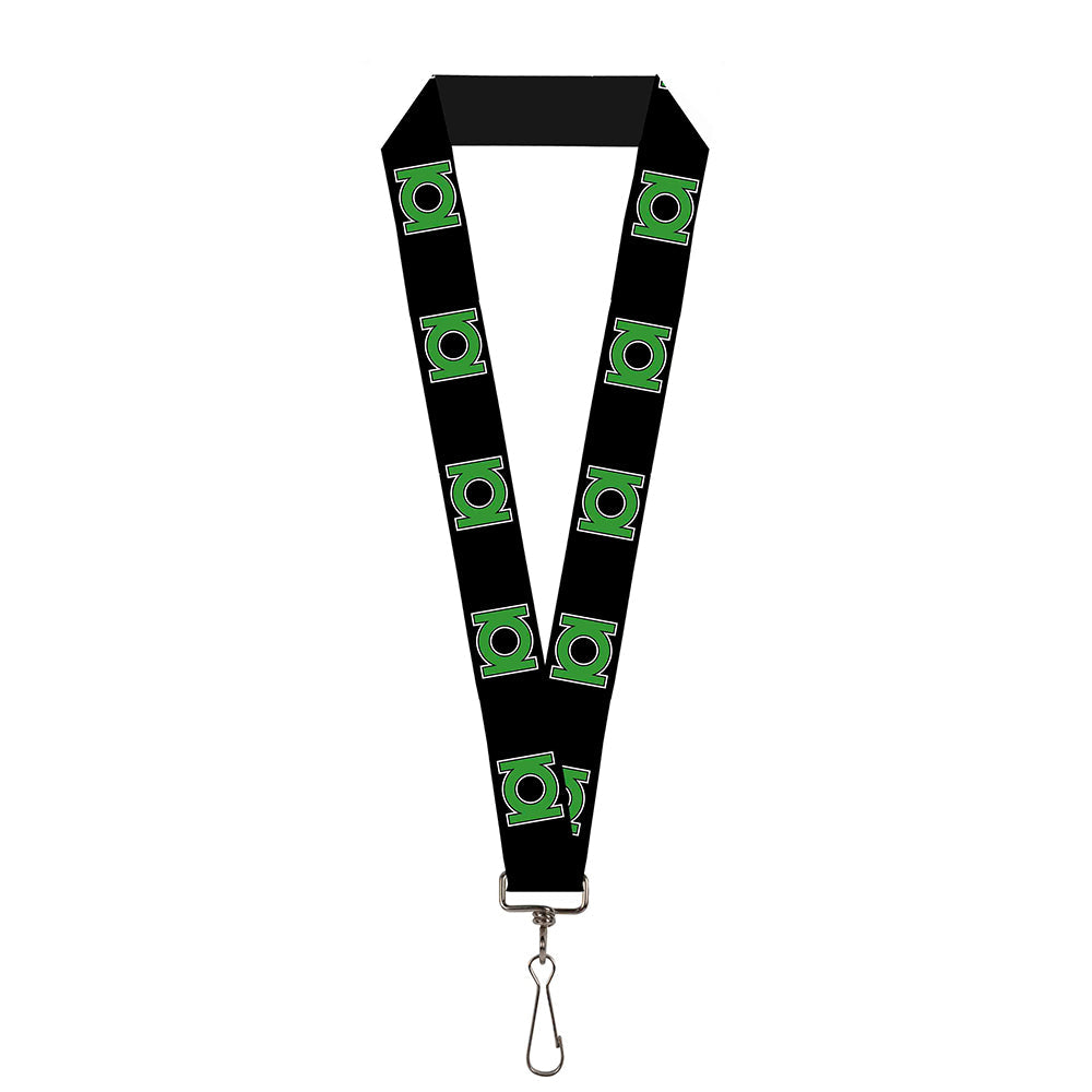 Lanyard - 1.0" - Green Lantern Logo Black Green