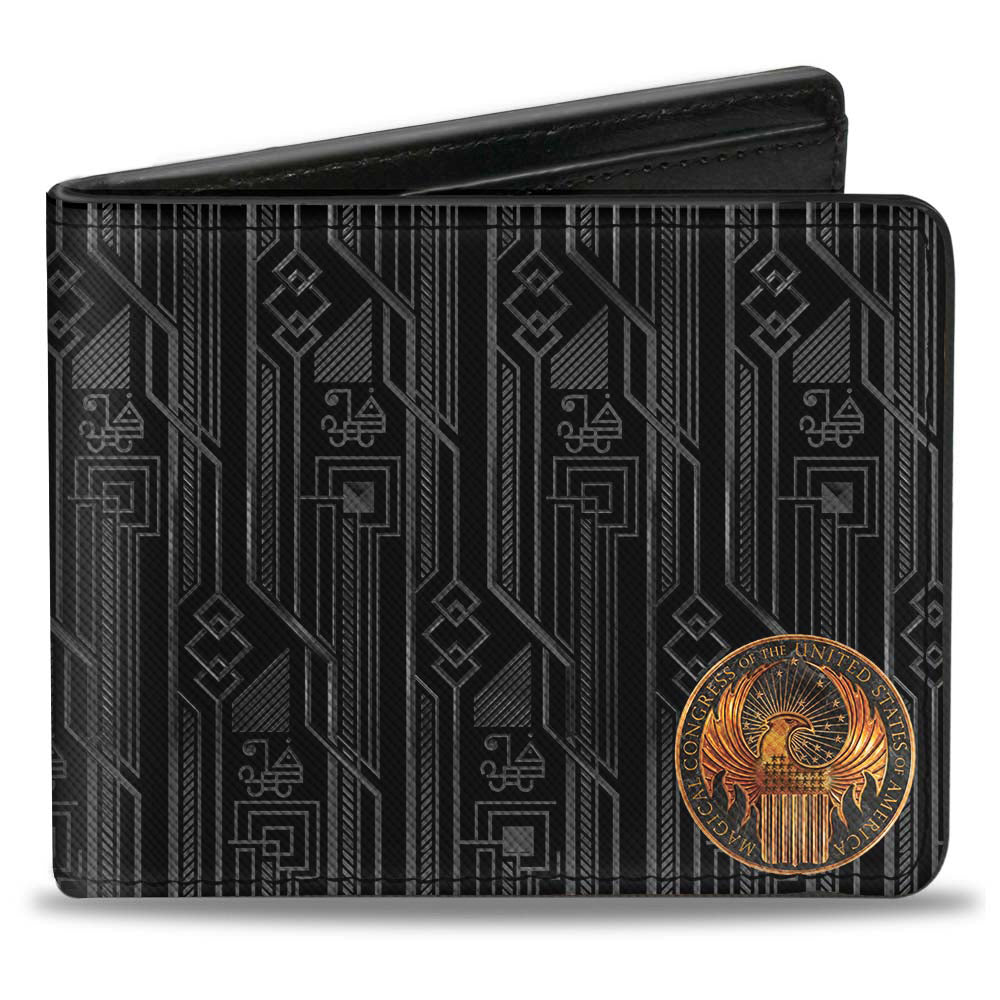 Bi-Fold Wallet - MACUSA Seal Black Gold + FBAWTFT Logo Grays Gold