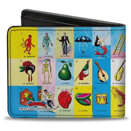 Bi-Fold Wallet - Loteria Tabla Board Blocks