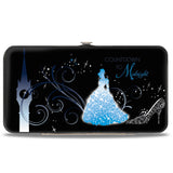 Hinged Wallet - Cinderella COUNTDOWN TO MIDNIGHT Pose + Pumpkin Coach Silhouette Black Blues White