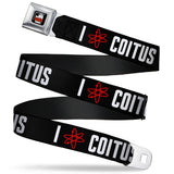 THE BIG BANG THEORY Full Color Black White Red Seatbelt Belt - I "ATOM" COITUS Black/White/Red Webbing