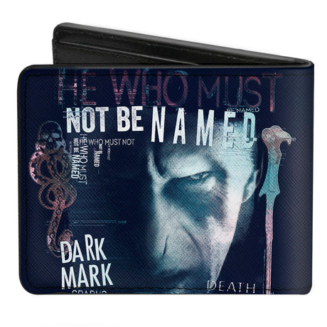 Bi-Fold Wallet - Harry Potter Lord Voldemort Face HE WHO MUST NOT BE NAMED Collage