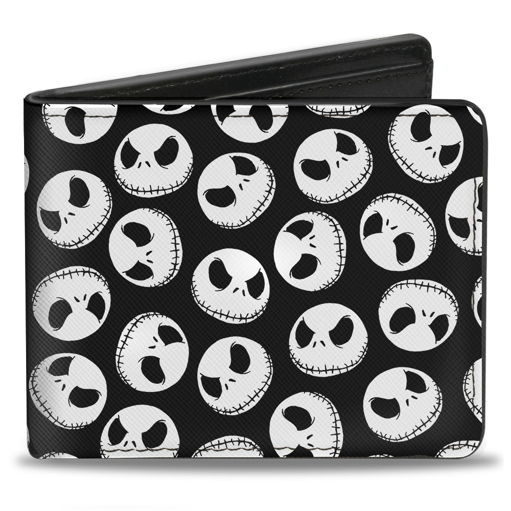 Bi-Fold Wallet - Nightmare Before Christmas Jack Expression3 Scattered Black White