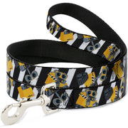 Dog Leash - Wall-E Poses/Stripe Black/White