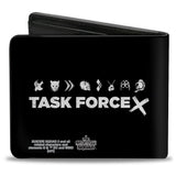 Bi-Fold Wallet - The Suicide Squad TASK FORCE X Character Icons Black White