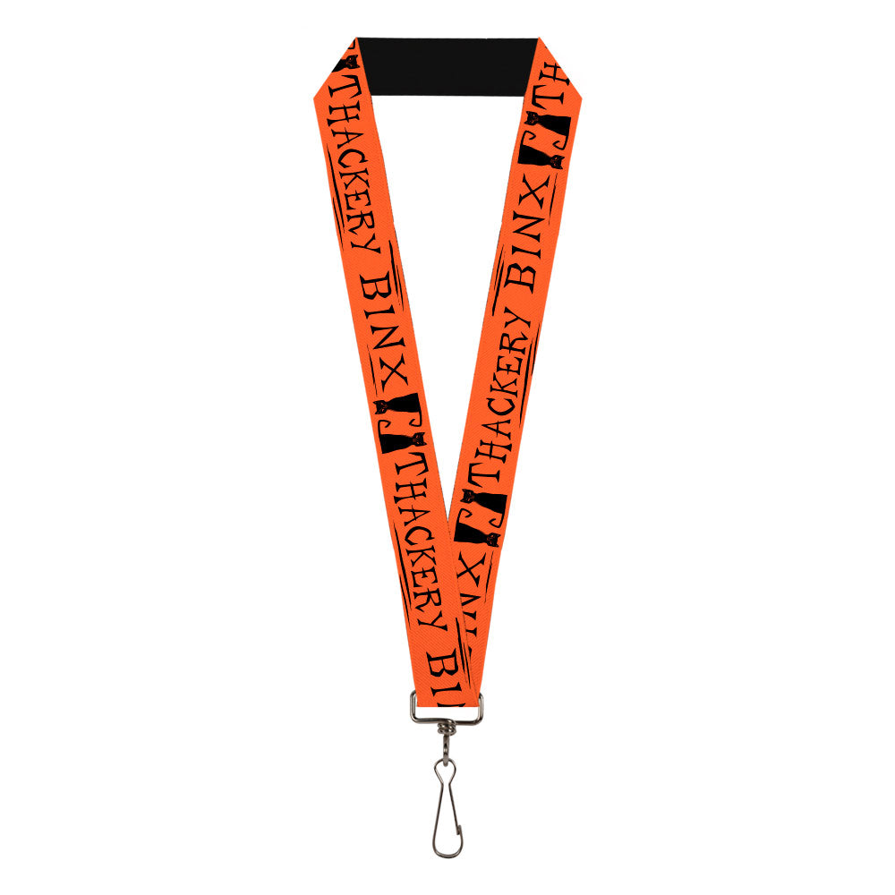 Lanyard - 1.0" - Hocus Pocus THACKERY BINX Cat Silhouette Orange Black