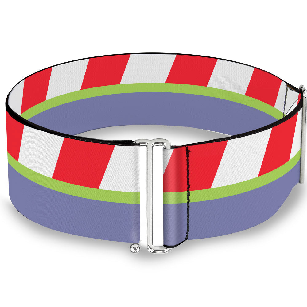 Cinch Waist Belt - Toy Story Buzz Lightyear Bounding Striping Red White Green Purple