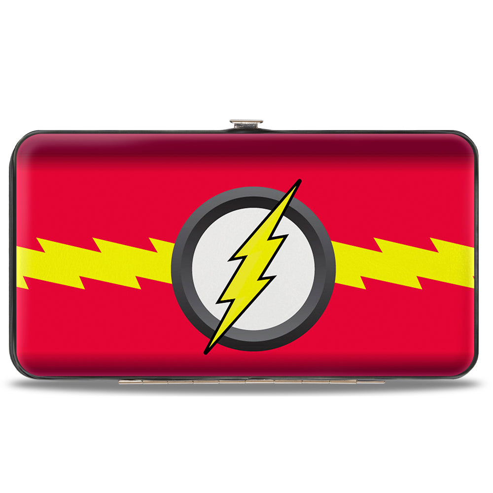 Hinged Wallet - The Flash Icon Bolt Stripe Reds Yellow Gray White