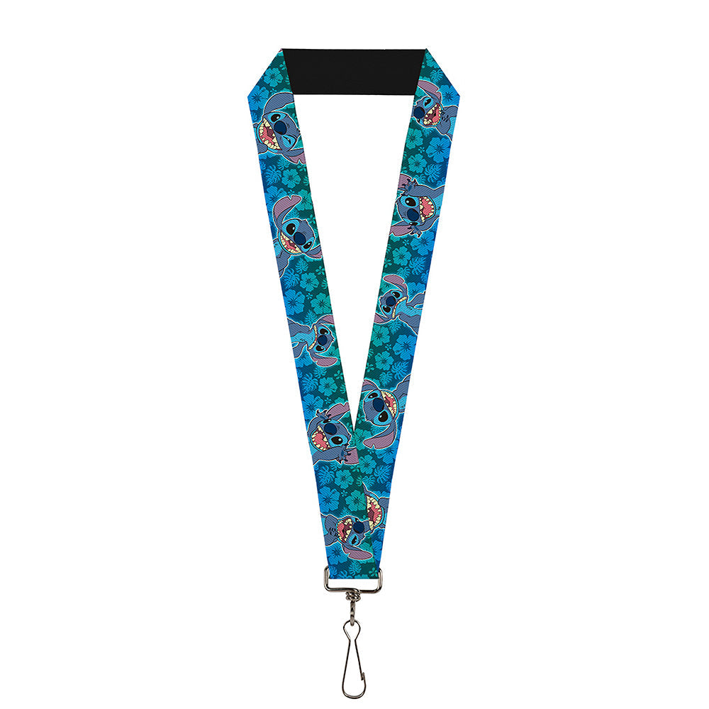 Lanyard - 1.0" - Stitch Expressions Hibiscus Collage Green-Blue Fade