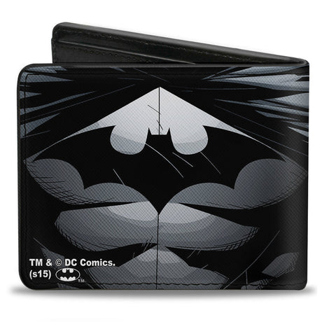 Bi-Fold Wallet - The New 52 Batman Chest Logo Grays Black