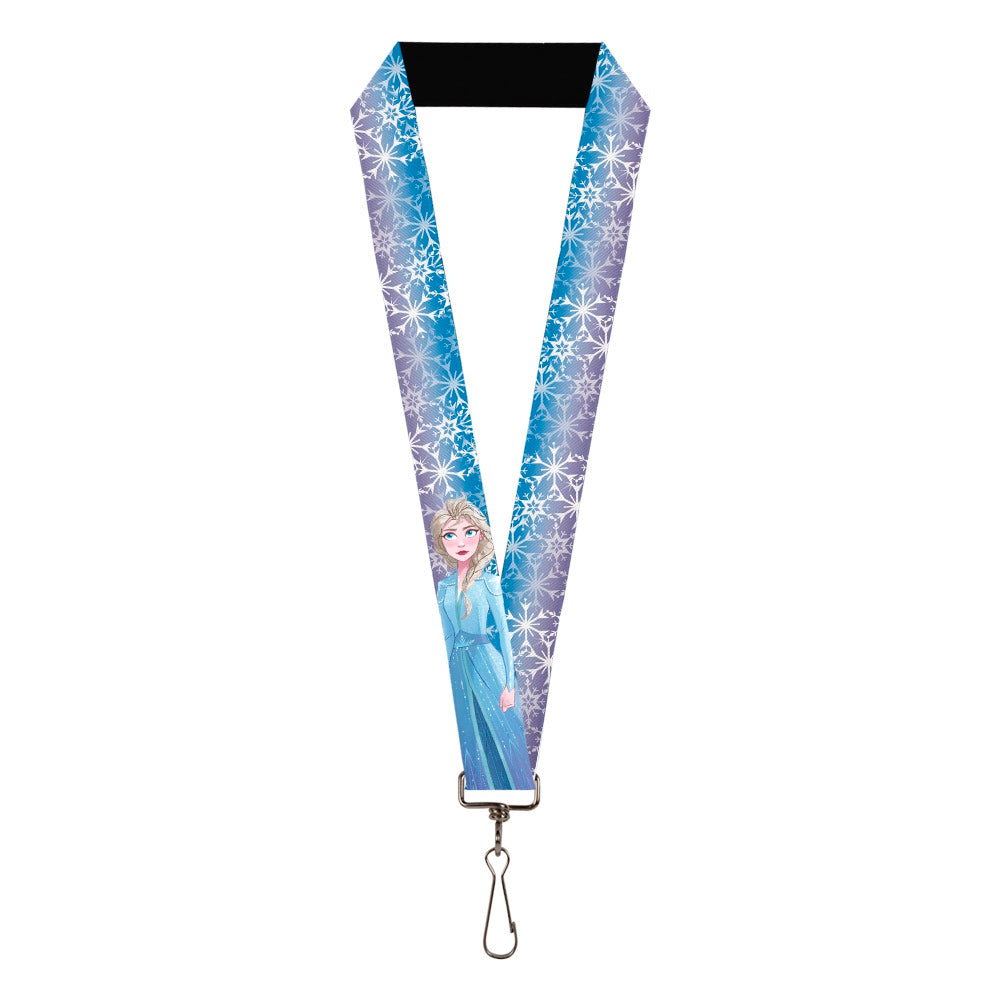 Lanyard - 1.0" - Frozen II Mythical Elsa Pose Ice Lace Blues Purples White