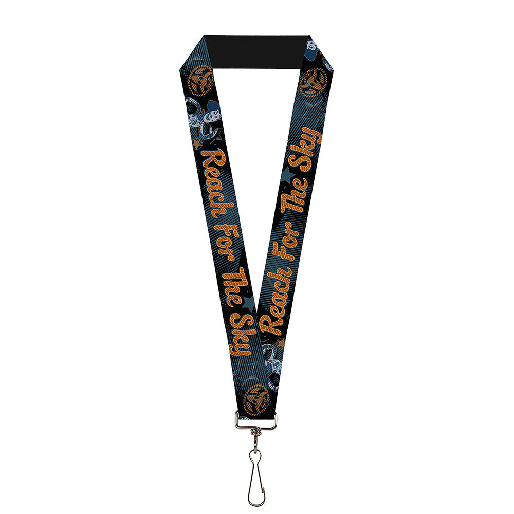 Lanyard - 1.0" - Woody REACH FOR THE SKY Denim Blue Print