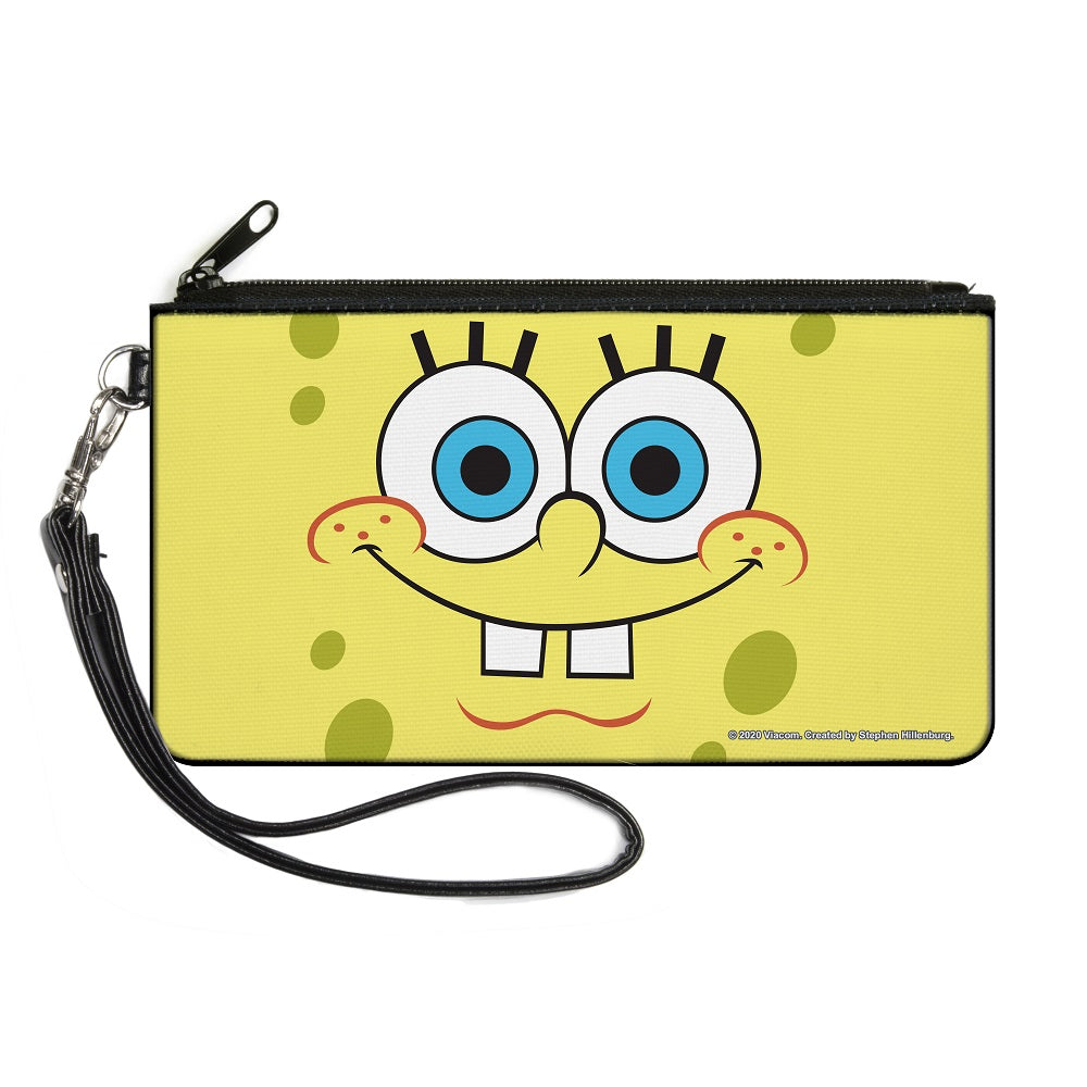 Canvas Zipper Wallet - SMALL - SpongeBob Face CLOSE-UP Yellows