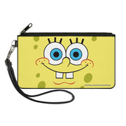 Canvas Zipper Wallet - SMALL - SpongeBob Face CLOSE-UP Yellows