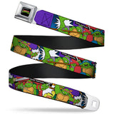 Classic TMNT Logo Full Color Seatbelt Belt - Classic Teenage Mutant Ninja Turtles Action Poses/TEAM TURTLES Webbing