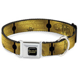 THE POLAR EXPRESS Text Logo Full Color Black/Golds Seatbelt Buckle Collar - THE POLAR EXPRESS ROUND TRIP Ticket Black/Golds