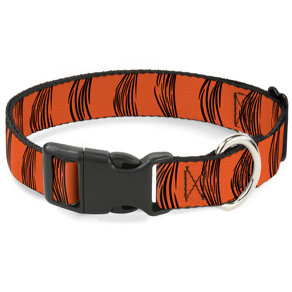 Plastic Clip Collar - Tigger Stripes Orange/Black