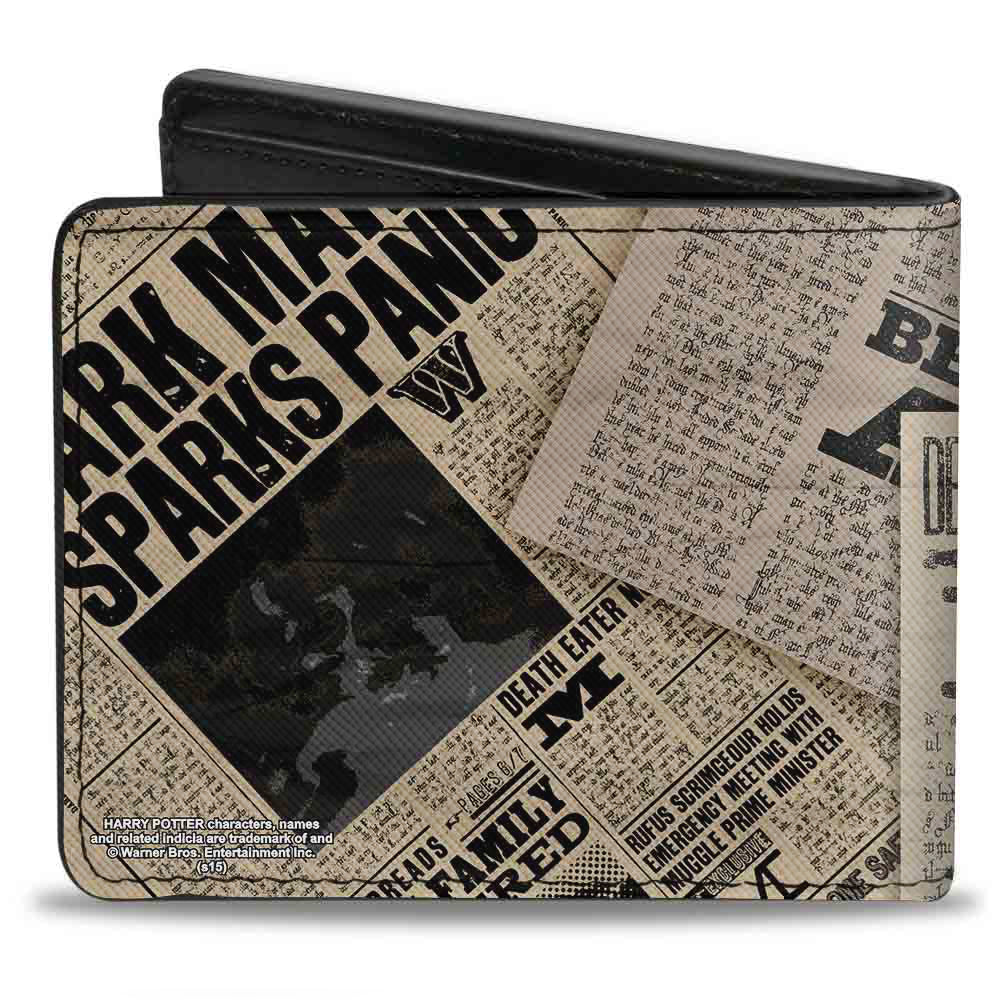 Bi-Fold Wallet - Harry Potter Headlines UNDESIRABLE NO 1 White Black