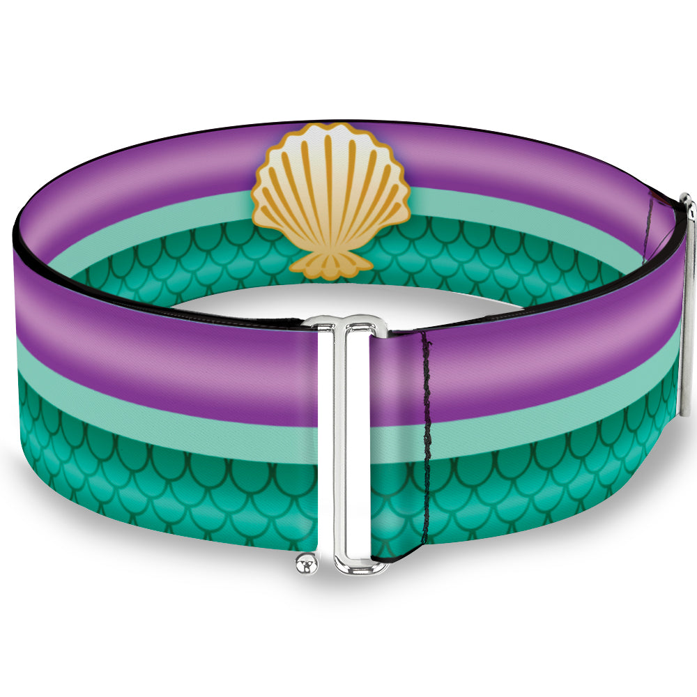 Cinch Waist Belt - Little Mermaid Stripe Shell Purple Green Gold