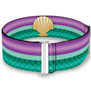 Cinch Waist Belt - Little Mermaid Stripe Shell Purple Green Gold