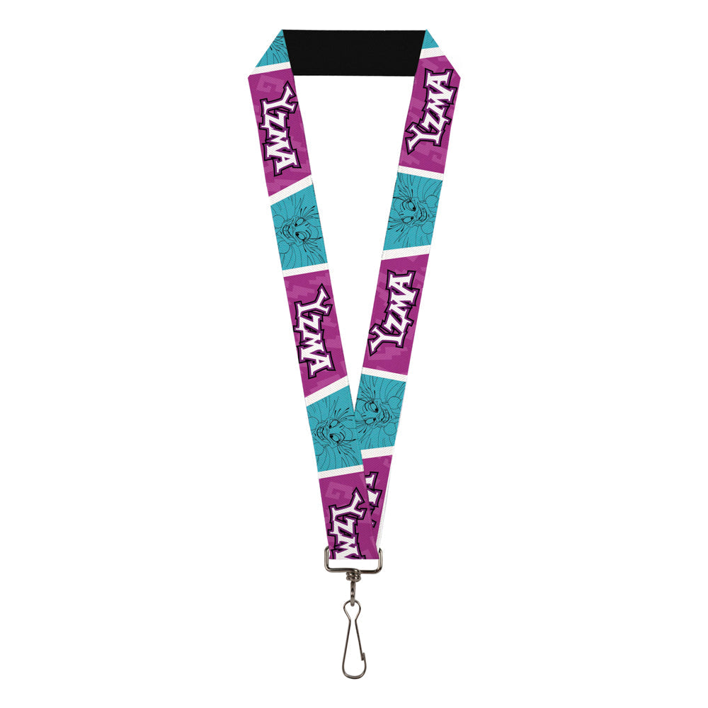 Lanyard - 1.0" - YZMA Smiling Face Blocks Pinks White Blue Black