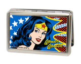 Business Card Holder - LARGE - Wonder Woman Face w Stars FCG