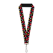 Lanyard - 1.0" - Mickey Mouse Costume Elements Scattered Black