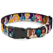 Plastic Clip Collar - Disney Princess Poses/Castle Silhouettes Purples/Multi Color