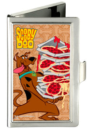 Business Card Holder - SMALL - SCOOBY DOO Pizza Stack Pose Dog Bone FCG Browns