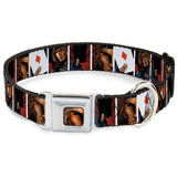 X-Men Gambit Face Close-Up Full Color Seatbelt Buckle Collar - X-Men Gambit Cards 4-Pose Blocks