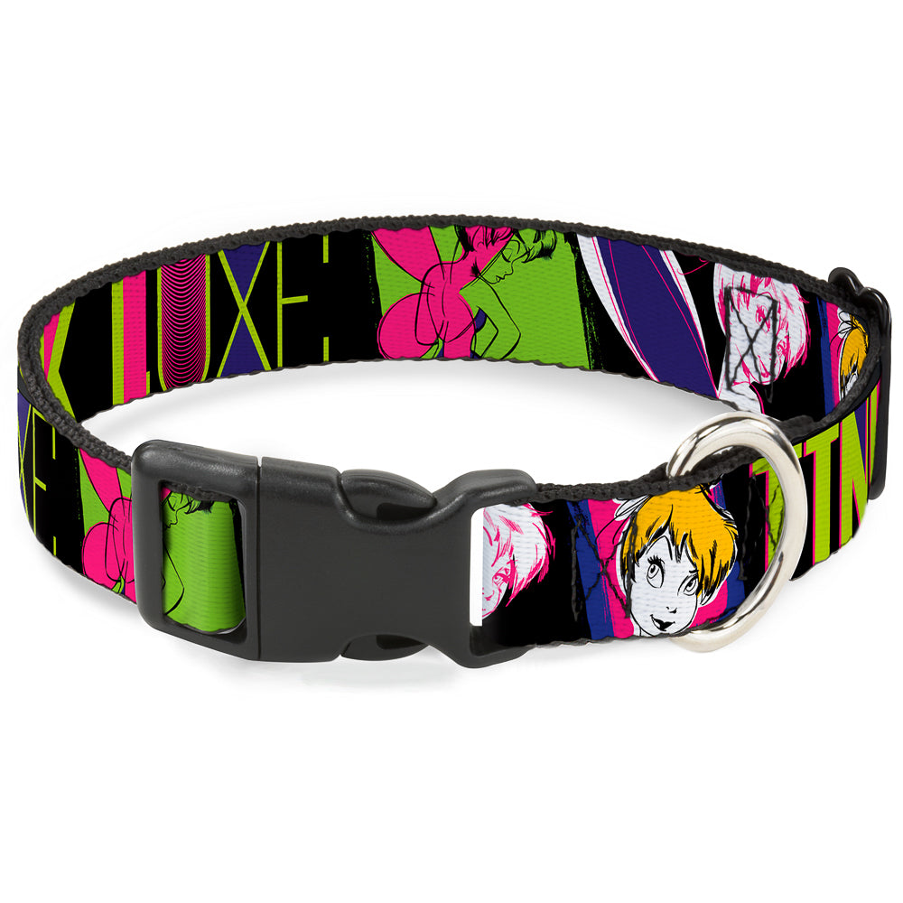 Plastic Clip Collar - TINK LUXE Sketch Black/Multi Neon