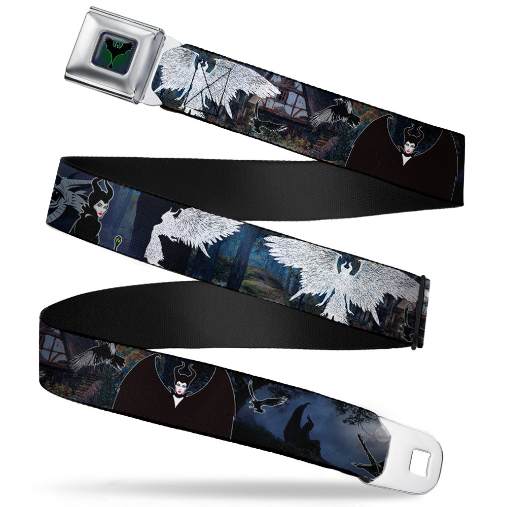 Maleficent Dragon Full Color Grays Black Seatbelt Belt - Maleficent/Maleficent Dragon/Diaval Forest Poses Webbing