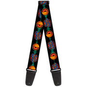 Guitar Strap - Space Jam 2 TUNE SQUAD Logos Black Blues Orange