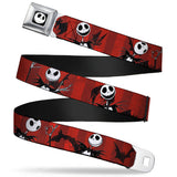 Jack Expression5 Full Color Seatbelt Belt - NBC Jack Poses/Bats Red Stripe Webbing