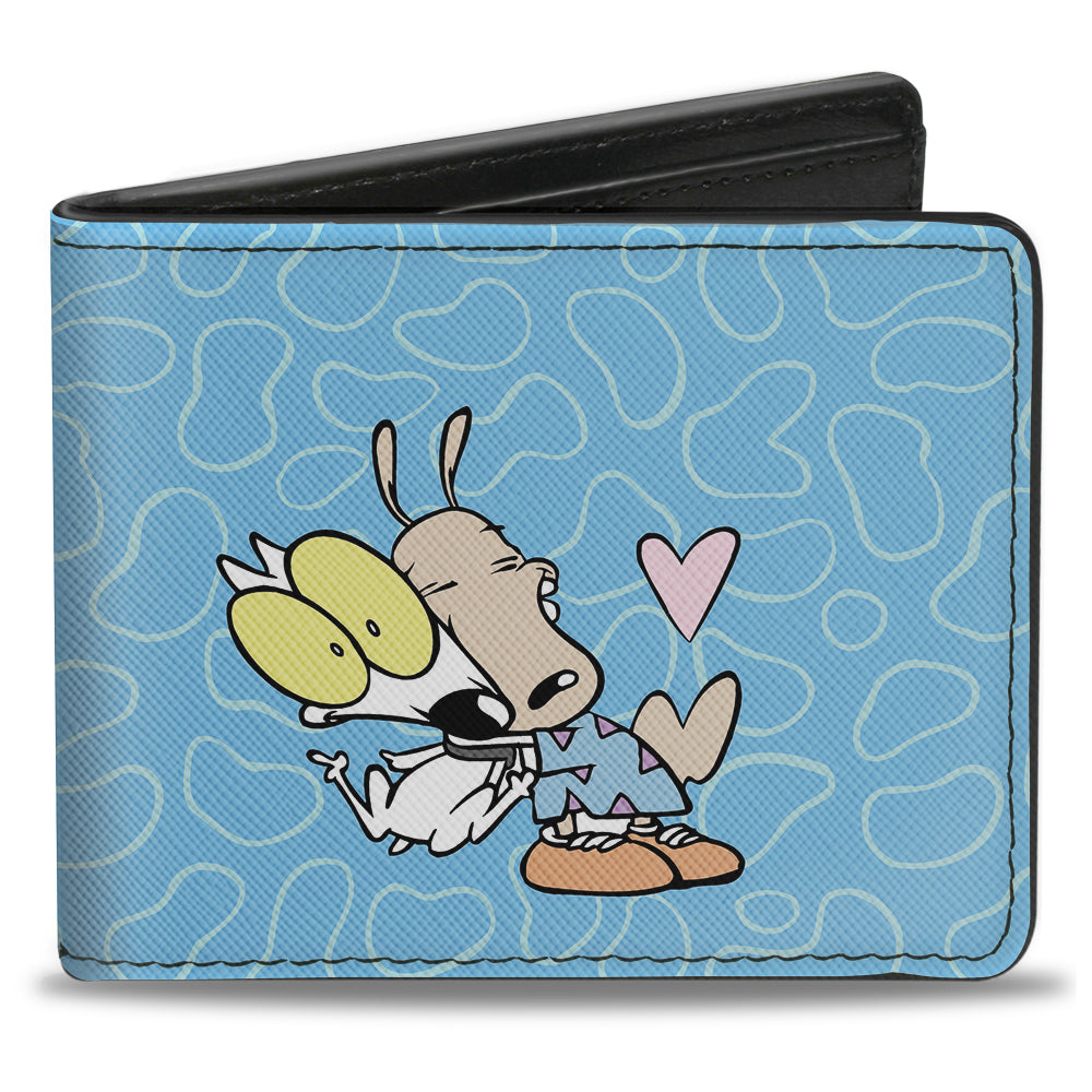 Bi-Fold Wallet - Rocko & Spunky Pose3 + Heffer Pose Blue White