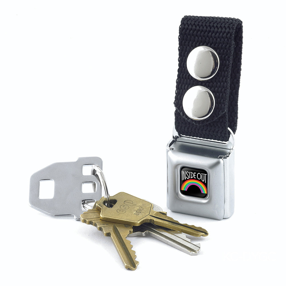 Keychain - INSIDE OUT Rainbow Full Color Black White Multi Color